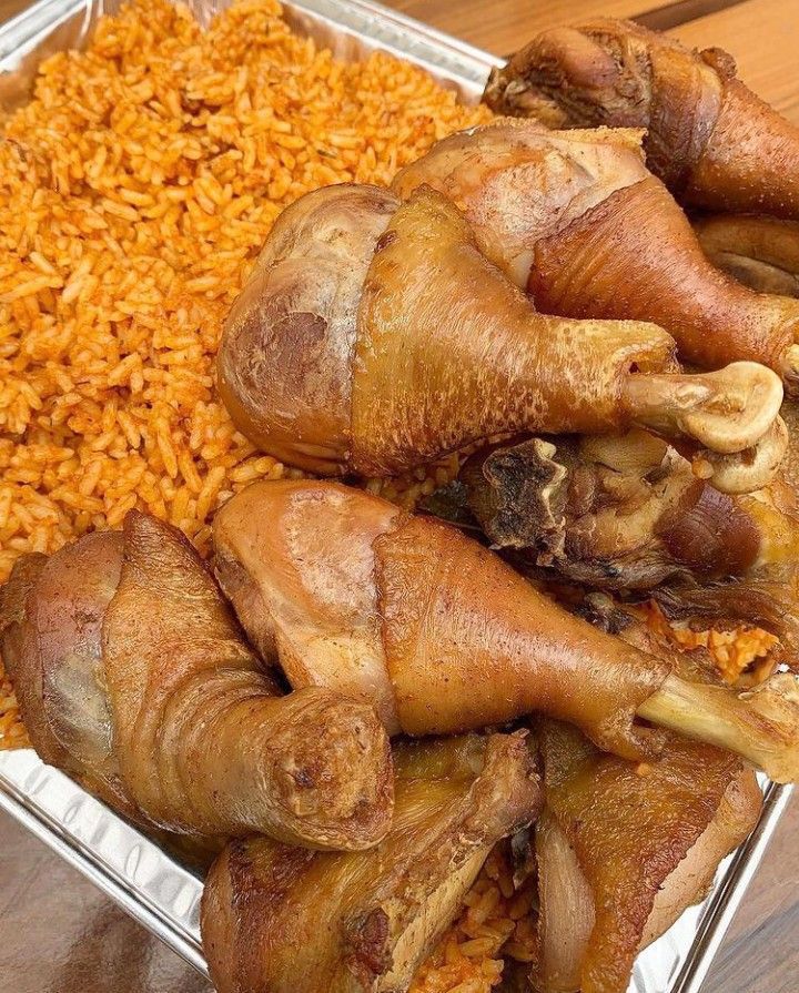 Illustrative food photo for Jollof rice & chicken